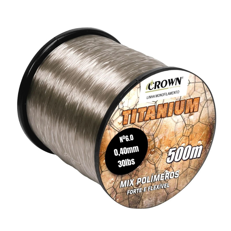 Linha P/ Pesca Titanium 500m Crown Forte E Flexível