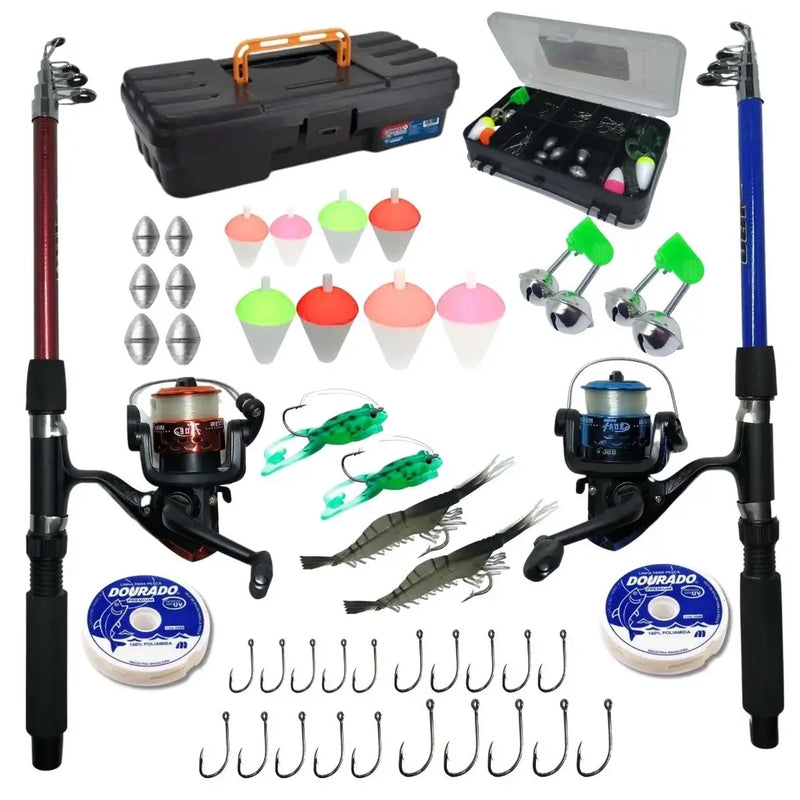 Kit de Pesca Completo com Diversos Acessórios